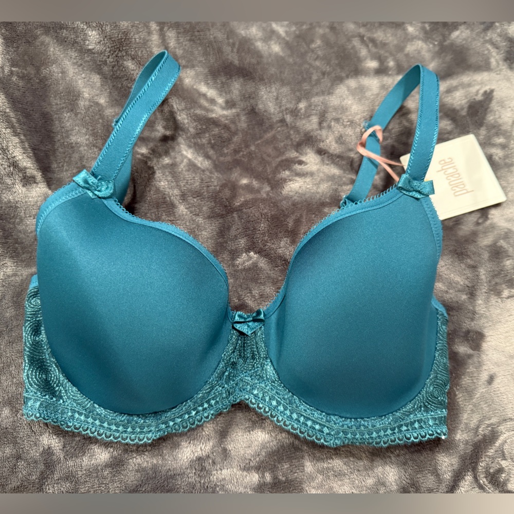 Panache Teal Lace Accent Bra